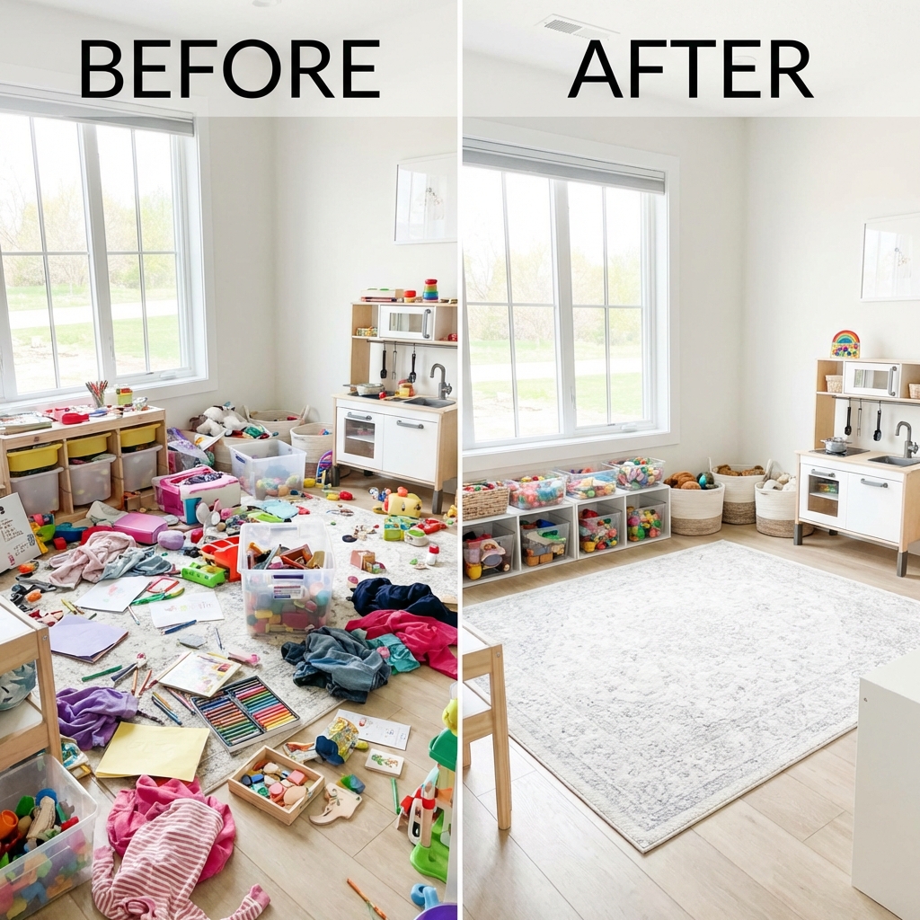 Playroom Unclutter transformation